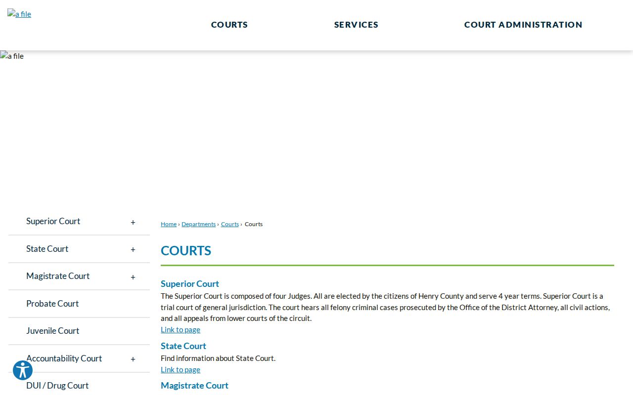 Henry County official courts overview