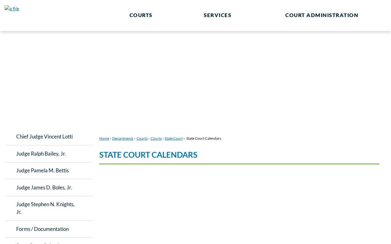 Henry County State Court calendar landing page