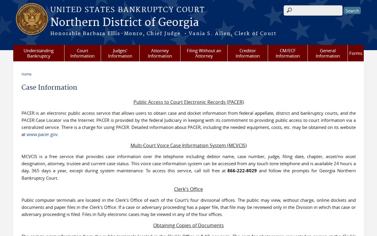 Henry County court case records federal bankruptcy access routes
